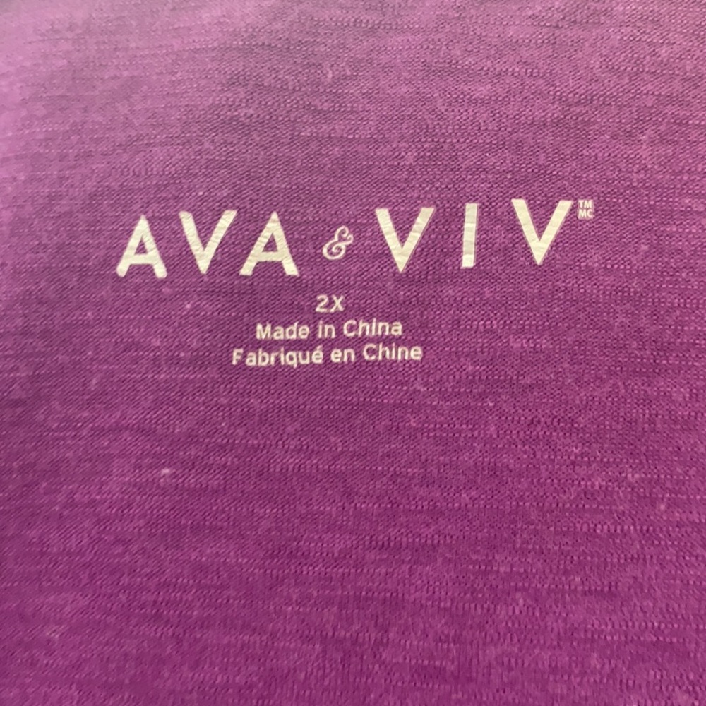 Ava & Viv Purple Tunic Top Size 2X - Picture 4 of 7